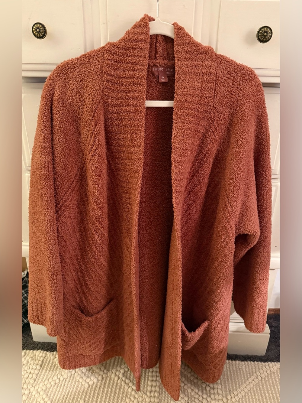 Barefoot Dreams Cardigan 3x Rust/Terracotta gently used, 2 front pockets